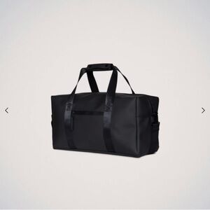 Rains black unisex waterproof  gym/weekender bag